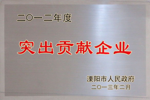 上上集團(tuán)被評(píng)為“2012年度突出貢獻(xiàn)企業(yè)”